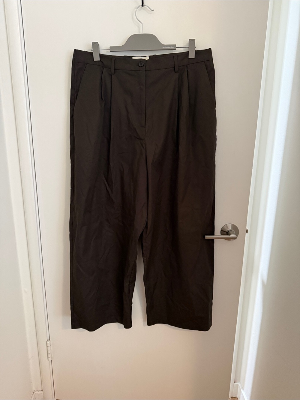 Shaina Mote Boy Trouser in Chocolate. Women's Wide-Leg Pleated Pants